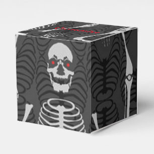 Ballotins Skeletons noir et blanc Halloween Cube Ballotin