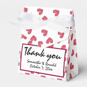 Ballotins Sketchy Red Heart Wedding Favor Box