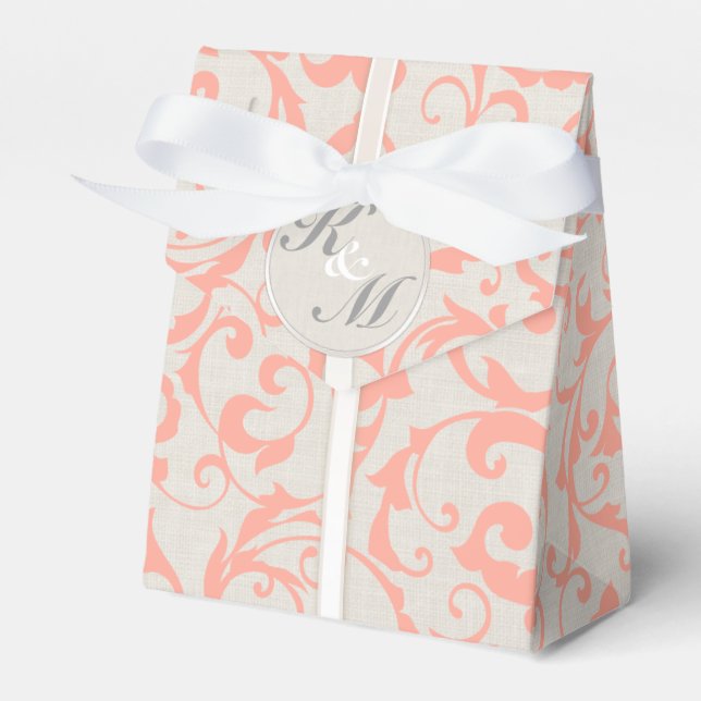 Ballotins SmartElegance Coral Wedding Favor Boxes (Verso)