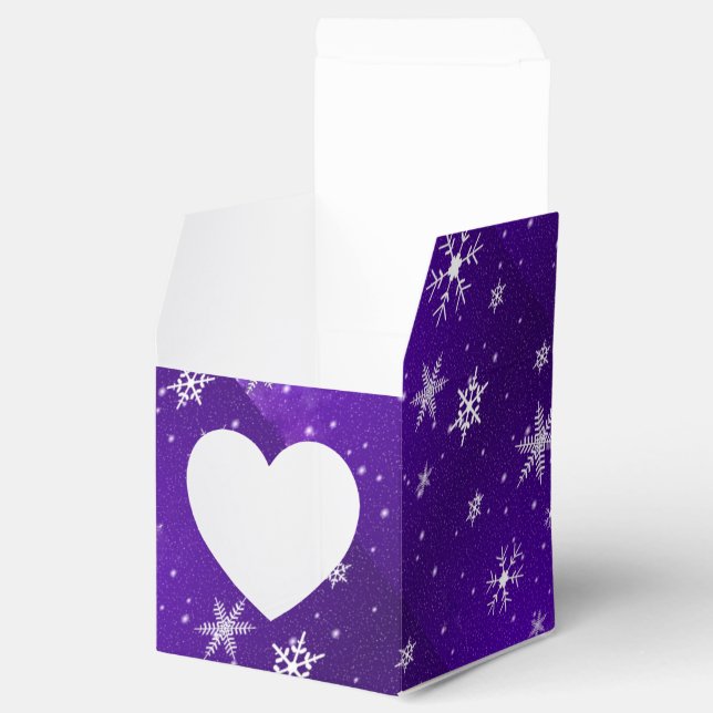 Ballotins Snowflakes Bleu-pourpre Fond Coeur 2x2 (Ouvert)