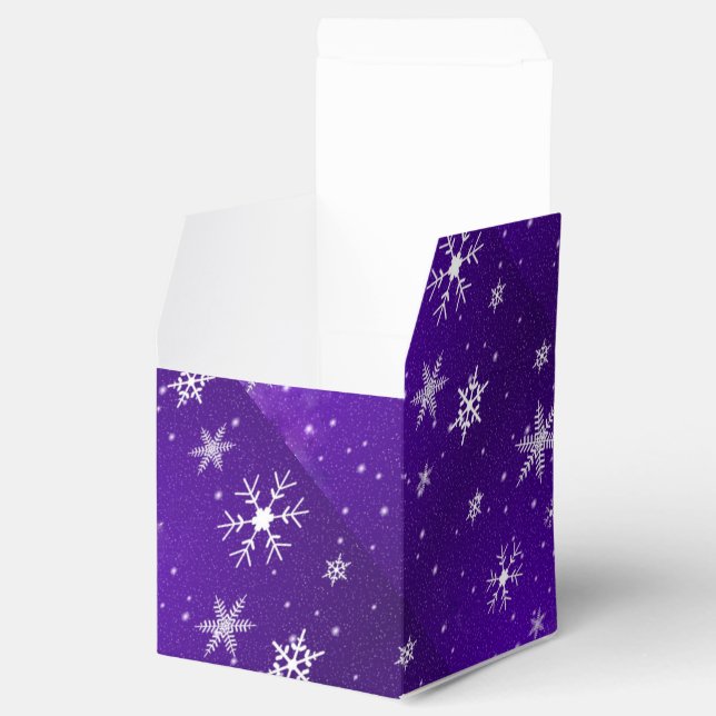 Ballotins Snowflakes Bleu-violet classique 2 x 2 boîte (Ouvert)