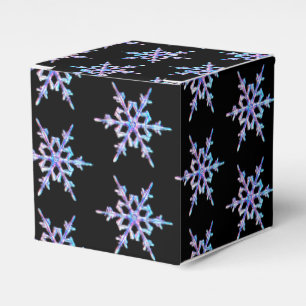 Ballotins Snowflakes, cristal Iridescendant pastel sur noir