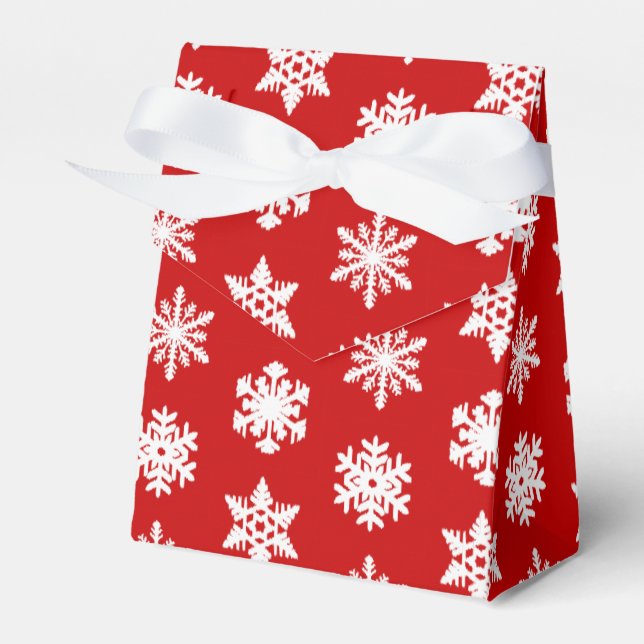 Ballotins Snowflakes Ikat - Rouge foncé et blanc (Verso)