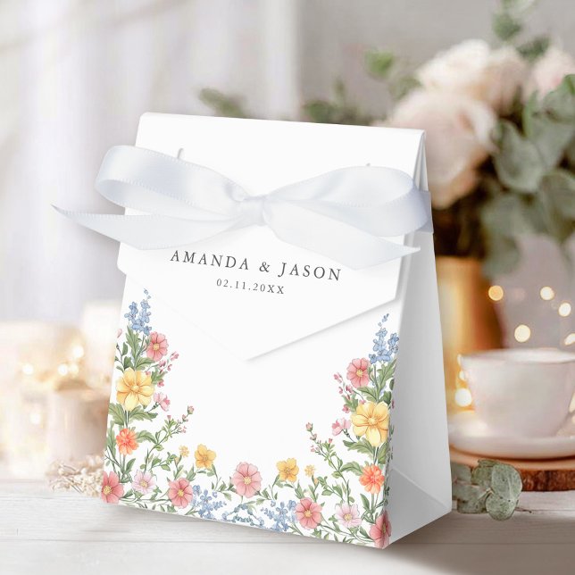 Ballotins Soft Pastel Ornate Spring Garden Floral Mariage (Soft Pastel Ornate Spring Garden Floral Wedding Favor Boxes)