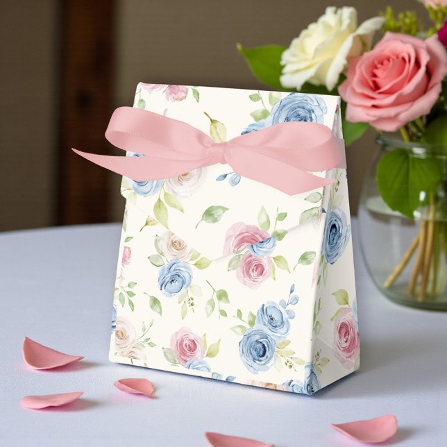 Ballotins Soft Rose Bouquet Romantic Wedding Favor Box (Créateur téléchargé)