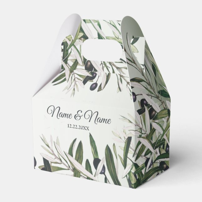 Ballotins Soirée de mariage Vert Feuilles Noir Olive Élégant (Verso)