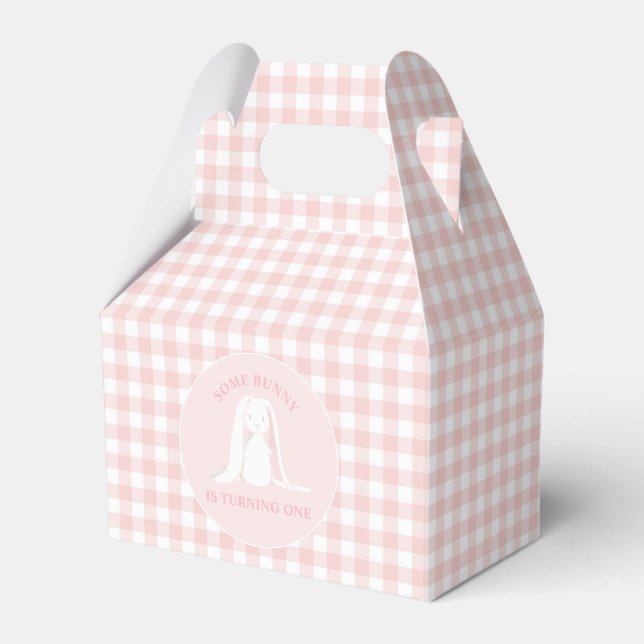 Ballotins Some Bunny is One Anniversaire Rose Gingham (Verso)