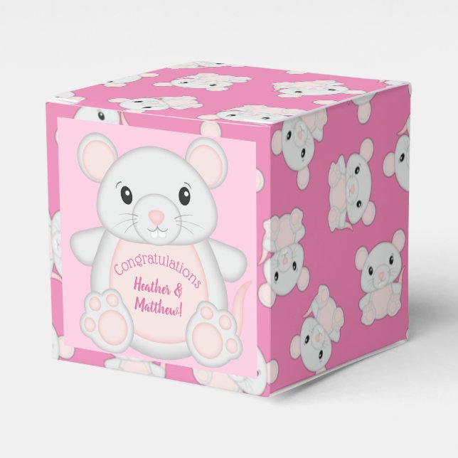 Ballotins Souris Baby shower rose (Verso)
