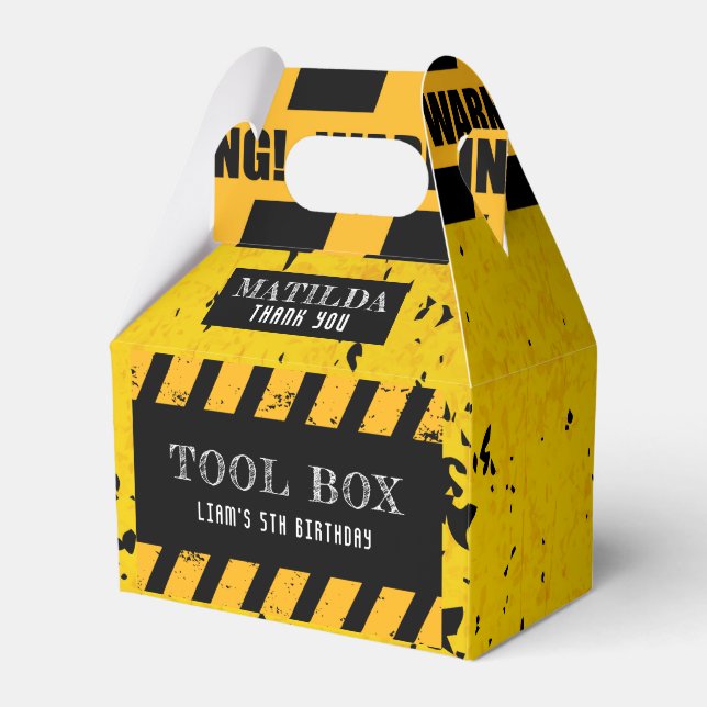 Ballotins Sous Construction Boîte à outils Parti personnalis (Verso)