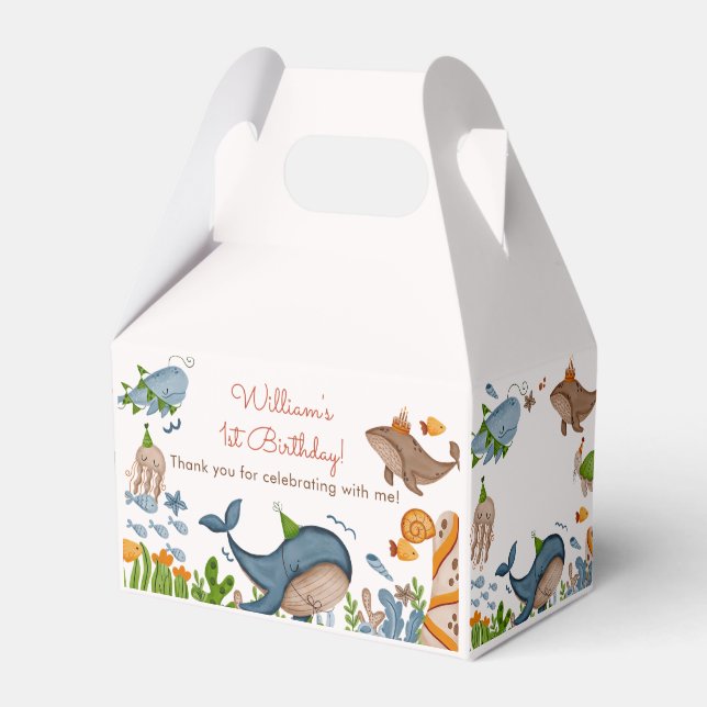 Ballotins Sous la mer Baleine requin Vie marine 1er annivers (Verso)