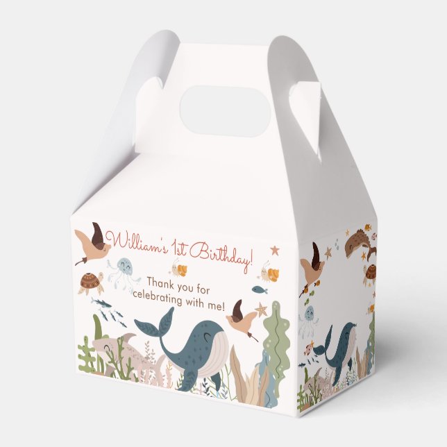 Ballotins Sous la mer Baleine requin Vie marine 1er annivers (Verso)