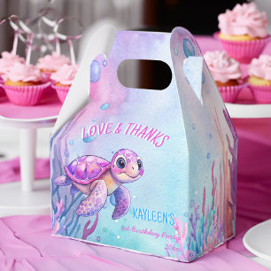 Ballotins Sous la mer mignonne tortue rose violet anniversai