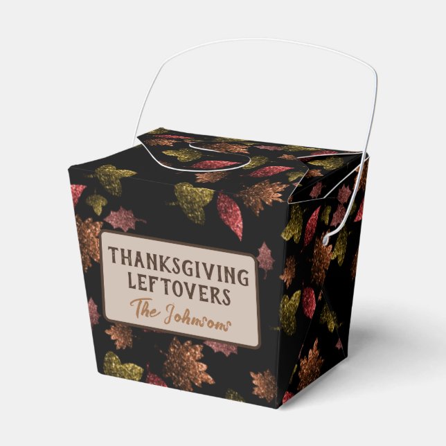 Ballotins Sparkly leaves Thanksgiving leftovers Custom text (Verso)