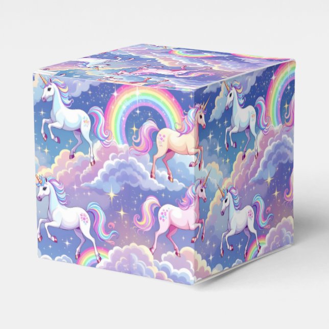 Ballotins Sparkly rainbow and unicorns on clouds (Verso)