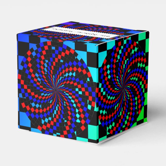 Ballotins Spirale rouge blanc de Checker bleu par Kenneth Yo (Arrière)