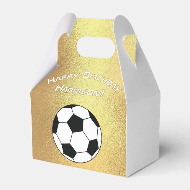 Ballotins Sports de football Anniversaire Soirée Gold Blanc (Verso)