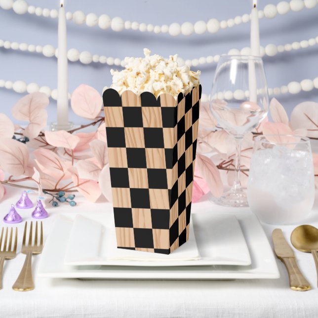 Ballotins Square Checkers Design Popcorn (Mariage)