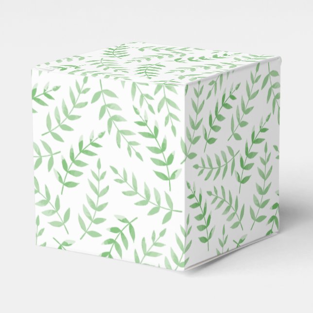 Ballotins Square gift box - Leaves - green (Verso)