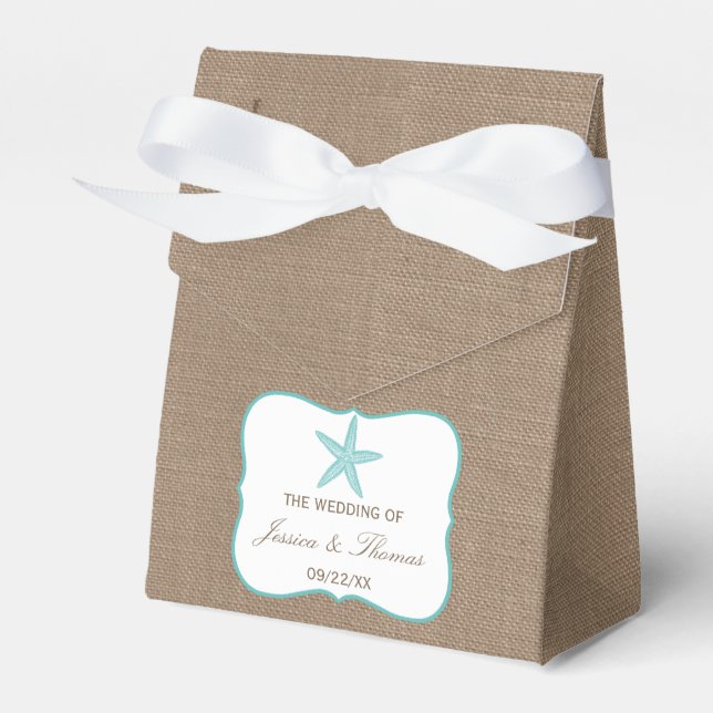 Ballotins Starfish Turquoise Burlap Beach Wedding Collection (Verso)