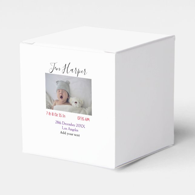 Ballotins Statistiques de naissance de bébé ajoutent un nom  (Verso)