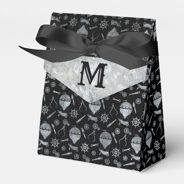 Ballotins Steampunk Silver Zinc Balloons Custom monogram (Verso)