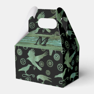 Ballotins Steampunk Verdigris engrenages et corbeaux Monogra