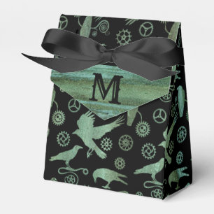Ballotins Steampunk Verdigris Gears and Crows monogram
