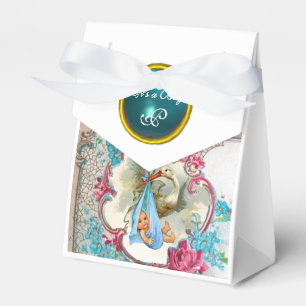 Ballotins STORK BÉBÉ GARÇON DOUCHE BLEU GEM MONOGRAM Blanc