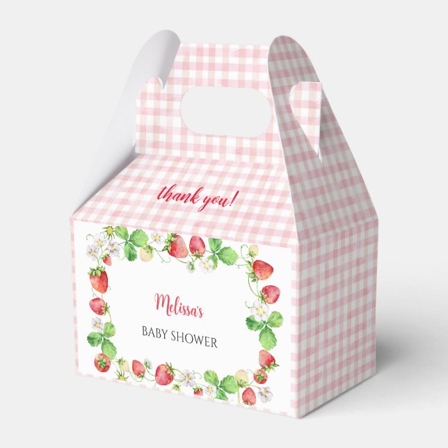 Ballotins Strawberry Baby Shower Thank You (Verso)