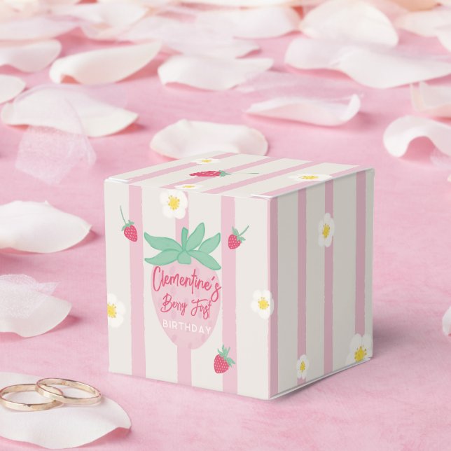 Ballotins Strawberry Berry First Birthday Party Favor Box (Mariage)