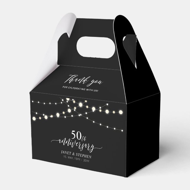 Ballotins String Lights Black 50th Mariage Anniversary Party (Verso)
