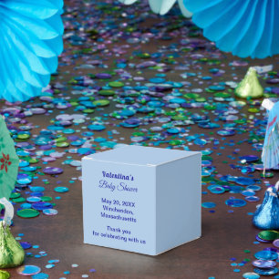 Ballotins Style de typographie Minimaliste Fête de Bébé Bleu