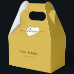 Ballotins Stylish Metallic Gold Love Text Heart Gable Favor<br><div class="desc">Stylish metallic gold love text heart gable favor boxes add a luxurious and romantic touch to party and event gifting. Featuring elegant gold typography with a heart accent, these sturdy gable boxes are perfect for sweets, small gifts, or keepsakes. Ideal for weddings, engagements, anniversaries, and celebrations that appreciate modern elegance...</div>