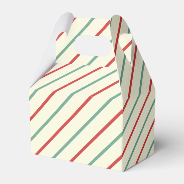 Ballotins Sucre de canne de Noël rétro rayures rouge vert (Verso)