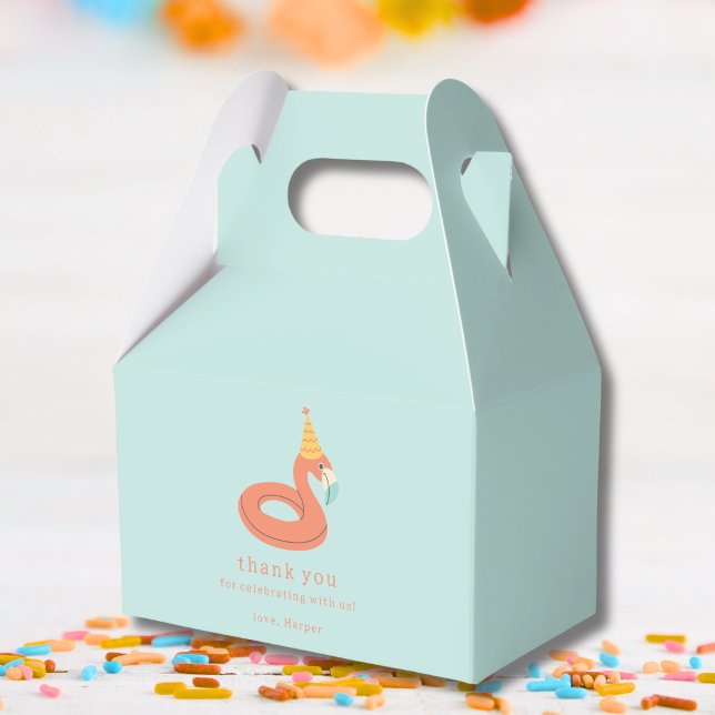 Ballotins summer flamingo float kids birthday pool party (flamingo birthday pool party thank you for celebrating party favor gift box modern aesthetic )