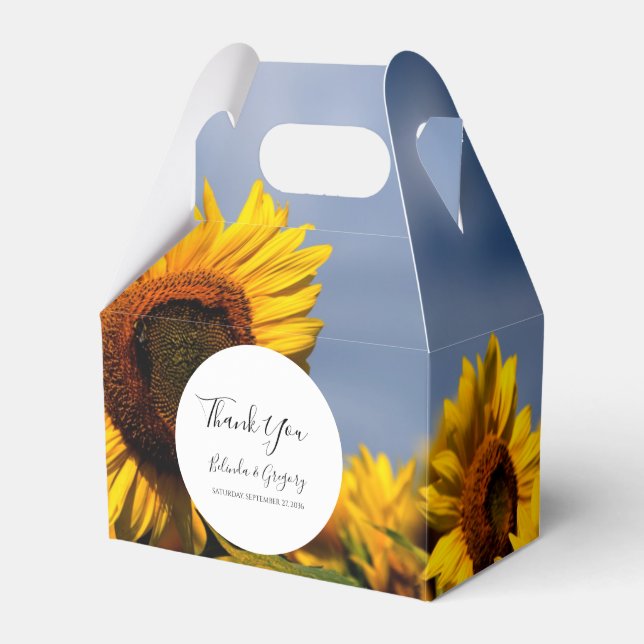 Ballotins Sunflower Blue Sky Rustique Mariage (Verso)