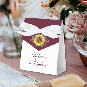 Ballotins Sunflower Bourgogne Rose Mariage géométrique Merci