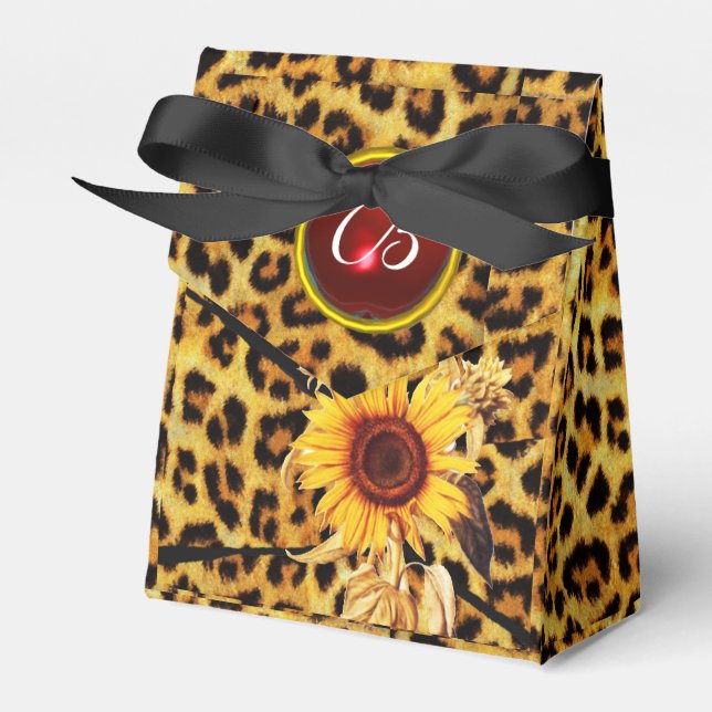 BALLOTINS SUNFLOWER, LEOPARD FUR BOW SUMMER PARTY MONOGRAM (Verso)