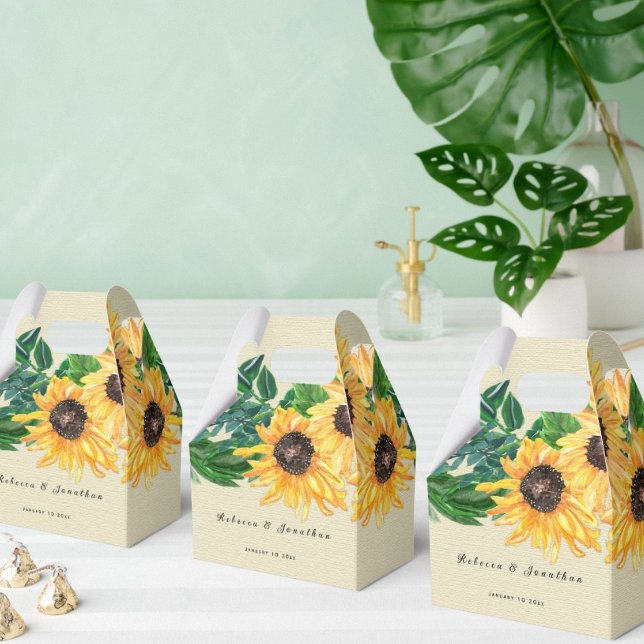 Ballotins Sunflower Sunshine Mariage Favor Box (Créateur téléchargé)