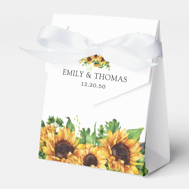 Ballotins Sunflower Wedding Favor Box (Verso)