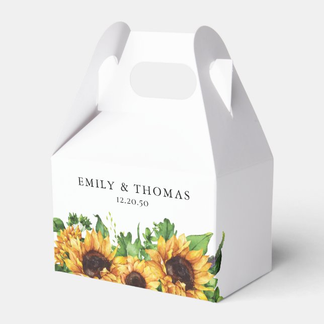 Ballotins Sunflower Wedding Favor Box (Verso)