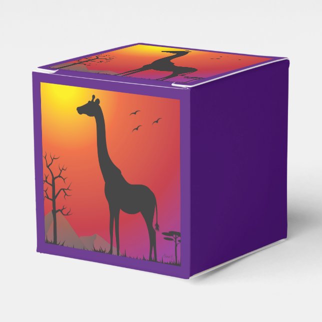 Ballotins Sunset Giraffe Party Favoriser Box (Verso)