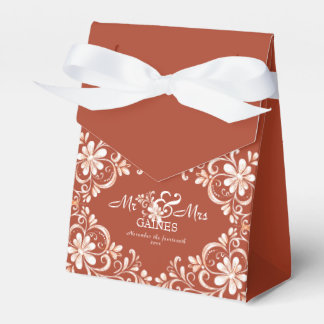 Ballotins Sunset Rust Mr & Mrs Wedding Favor Box
