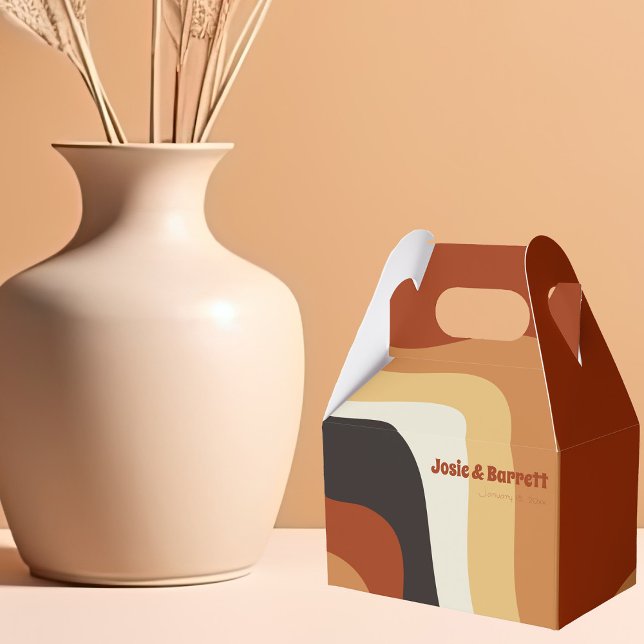 Ballotins Super rétro les années 70 Wavy Orange Brown Funky  (Créateur téléchargé)