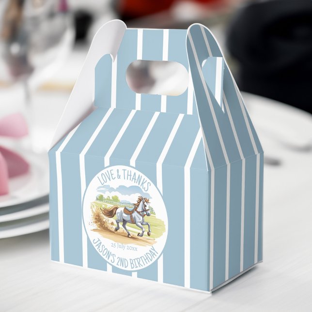 Ballotins Sur deux courses la fête équestre derby imprimé (Off two the races horses equestrian derby party favors personalized printed favor box)