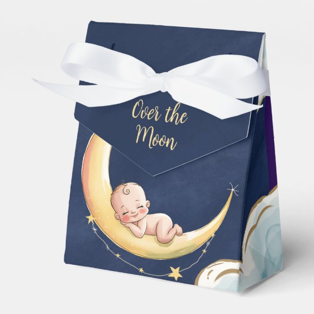 Ballotins Sur la lune Bébé Baby shower à thème céleste (Verso)