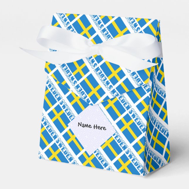 Ballotins Sweden and Swedish Flag Tiled with Your Name (Verso)