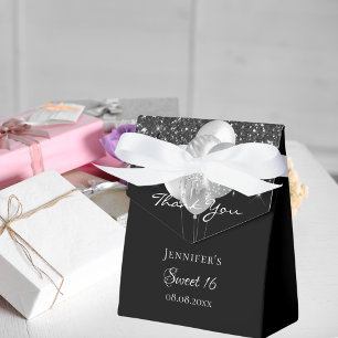 Ballotins Sweet 16 ballons en argent noir parties scintillan