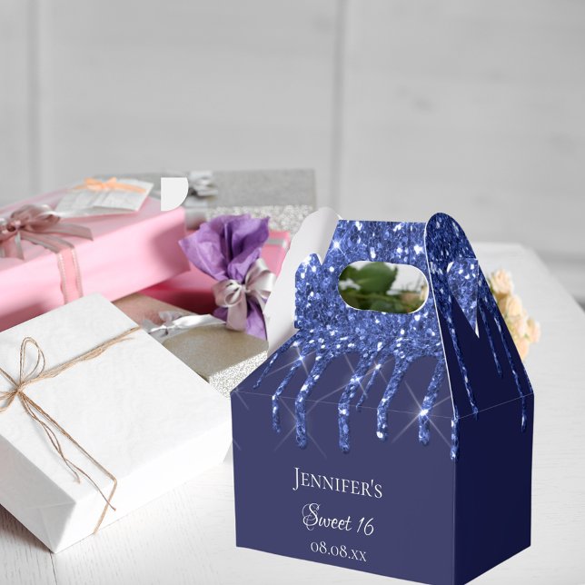 Ballotins Sweet 16 bleu marine gouttes de parties scintillan (Créateur téléchargé)