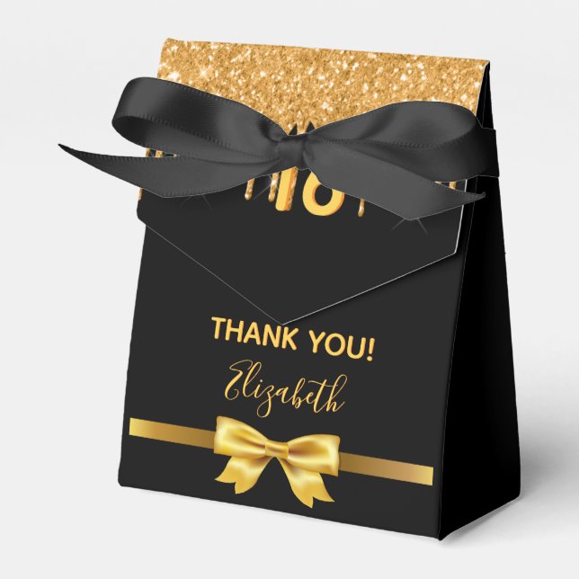 Ballotins Sweet 16 gouttes de parties scintillant noire merc (Verso)